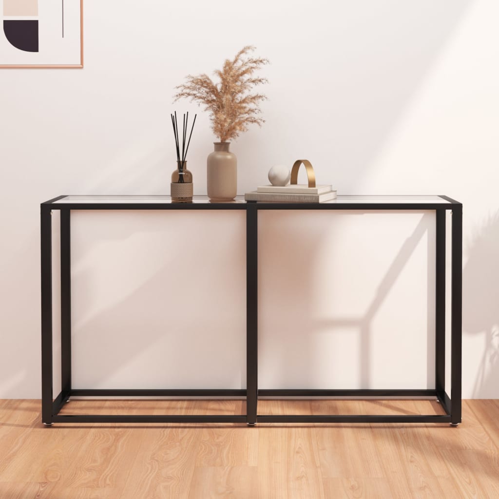 konsolbord 140x35x75,5 cm hærdet glas transparent