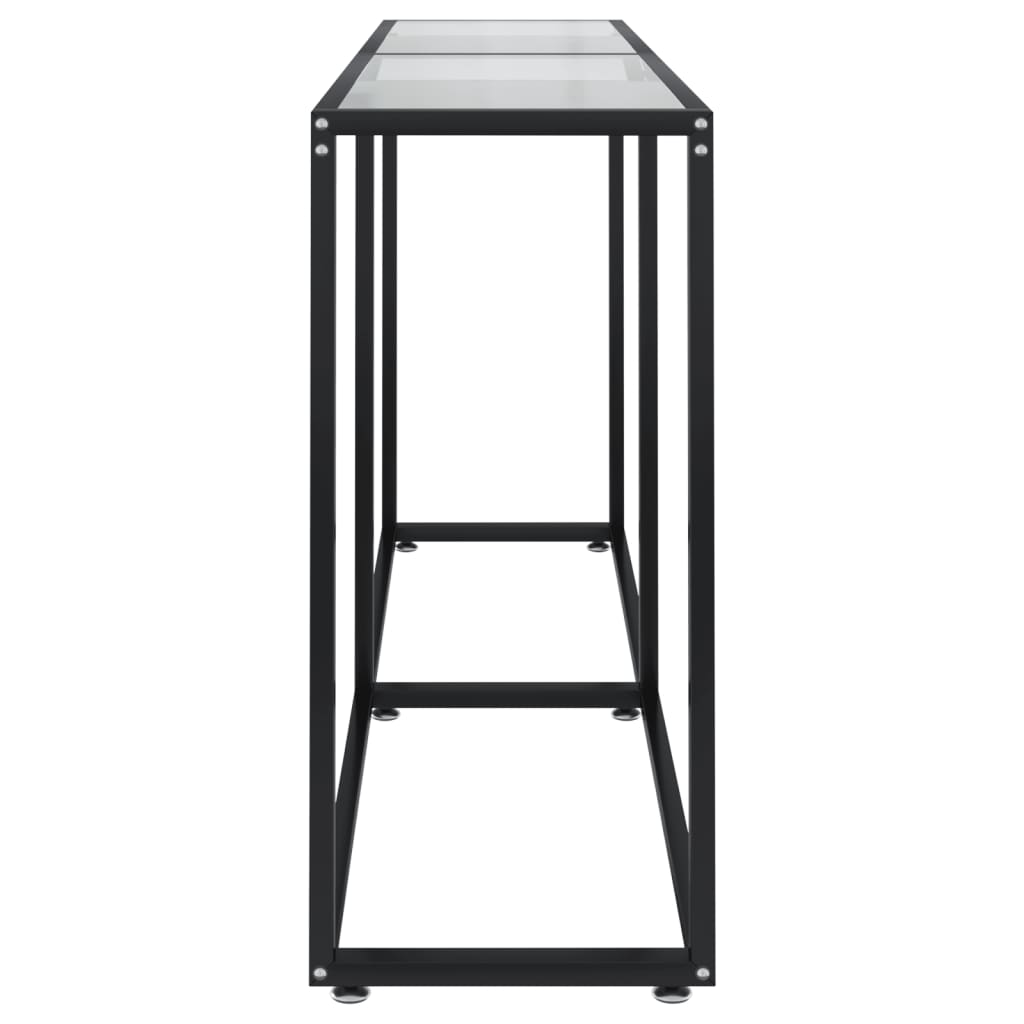 konsolbord 160x35x75,5 cm hærdet glas transparent