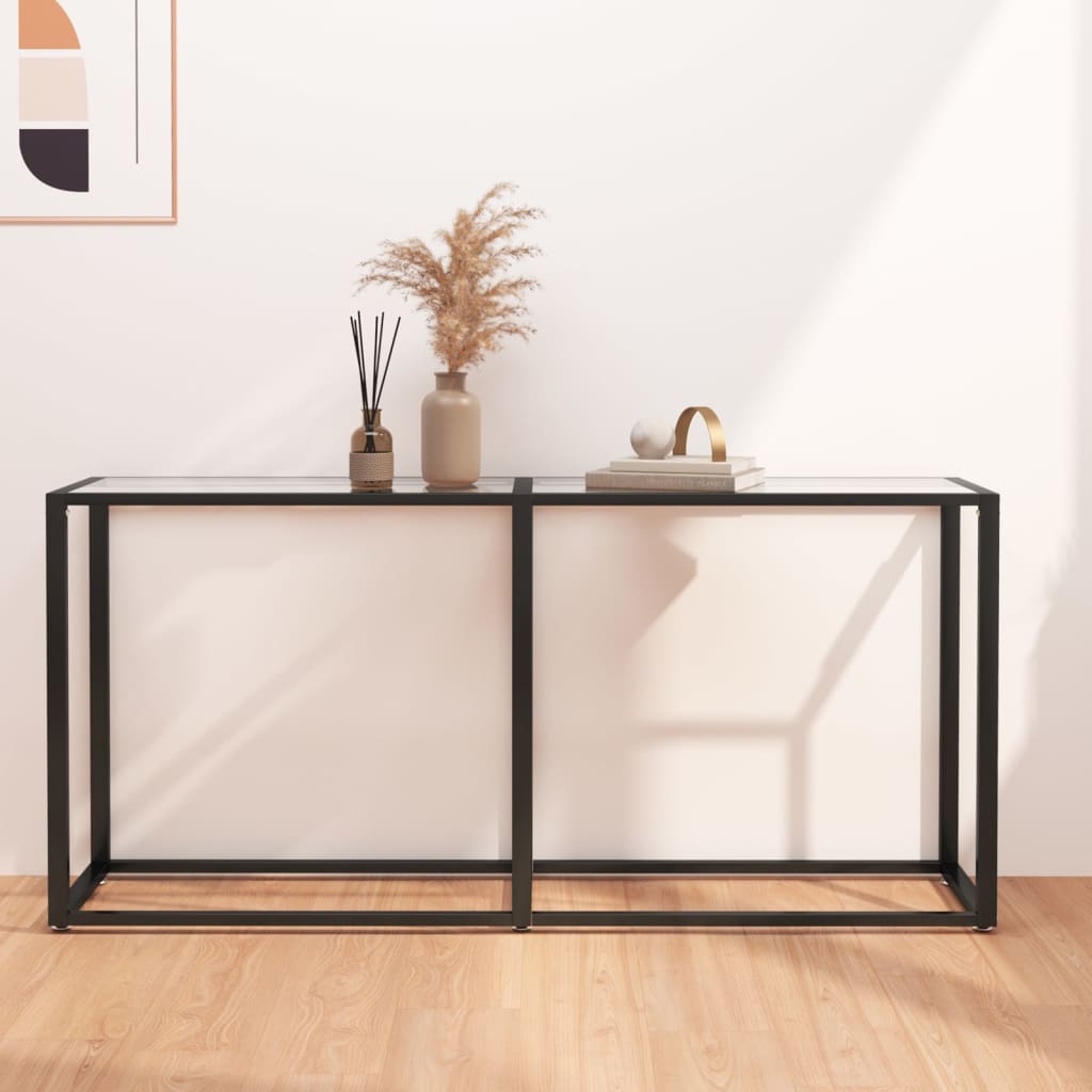 konsolbord 160x35x75,5 cm hærdet glas transparent