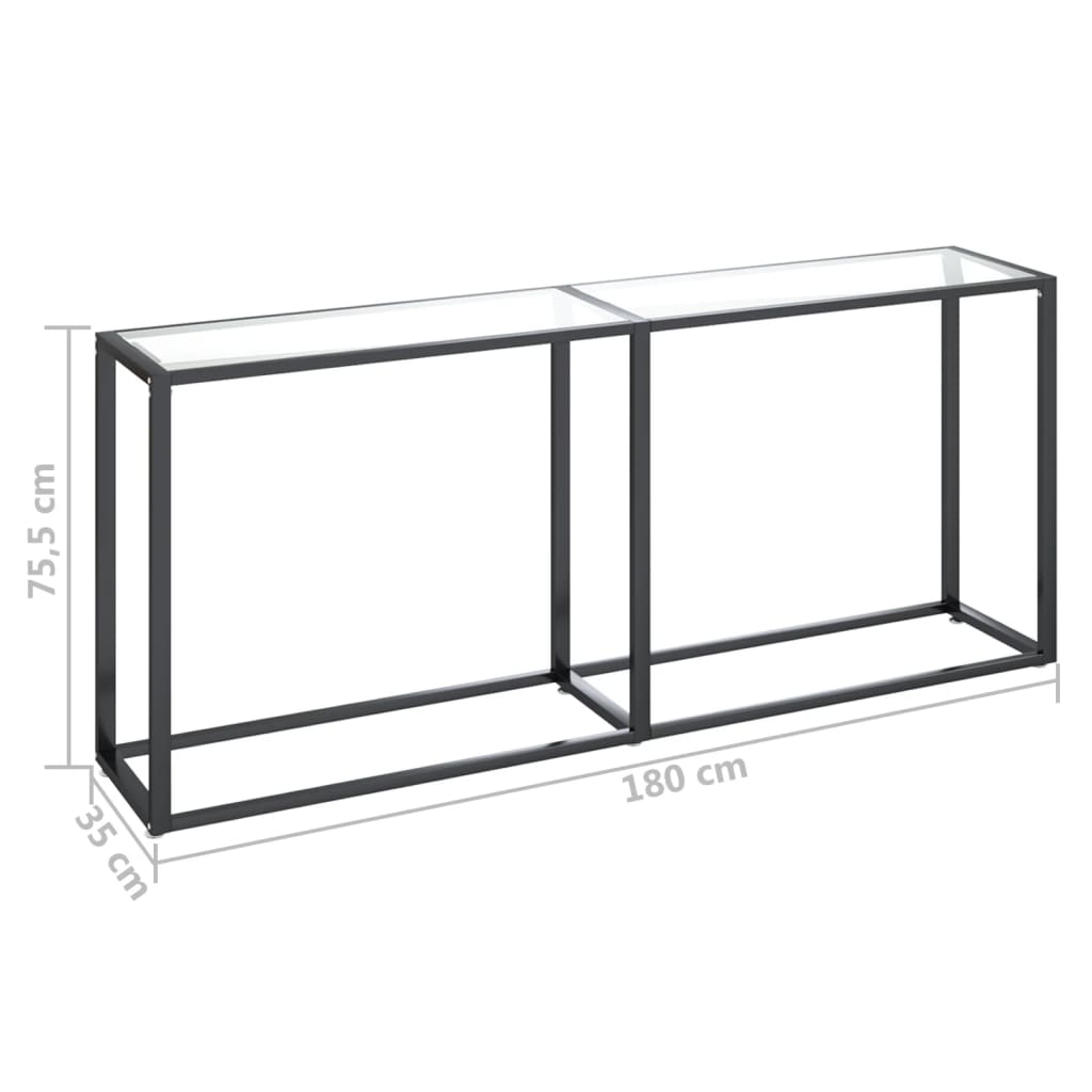 konsolbord 180x35x75,5 cm hærdet glas transparent