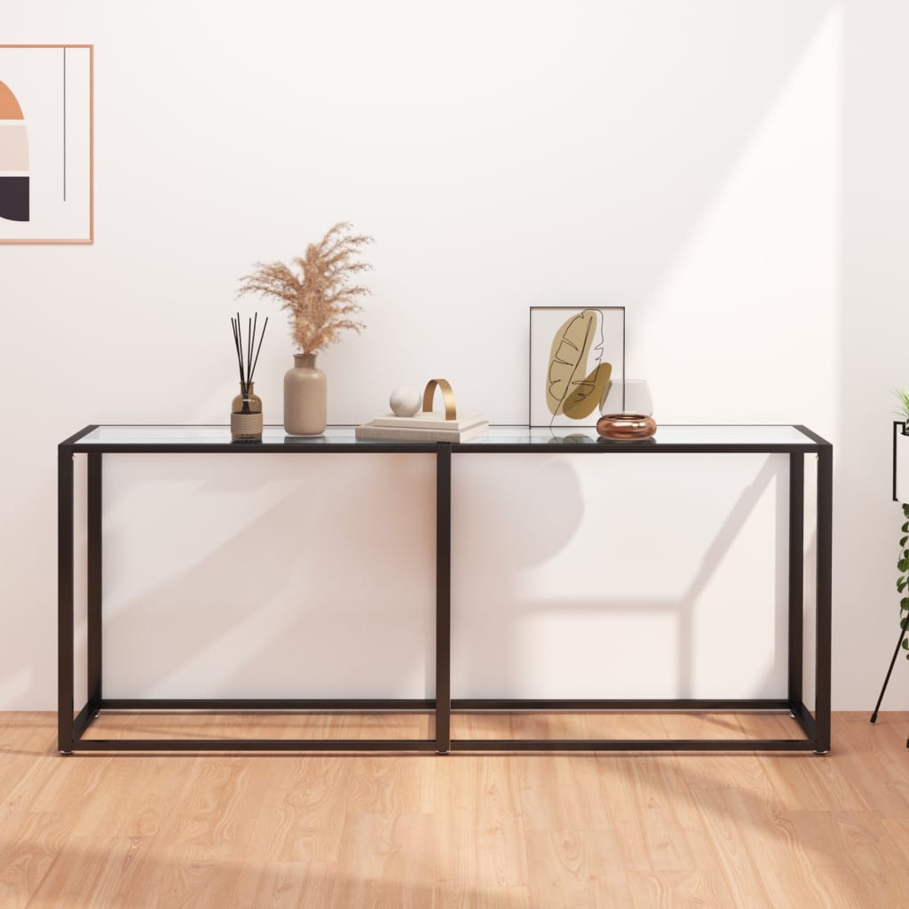 konsolbord 180x35x75,5 cm hærdet glas transparent
