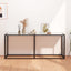 konsolbord 180x35x75,5 cm hærdet glas hvid marmor