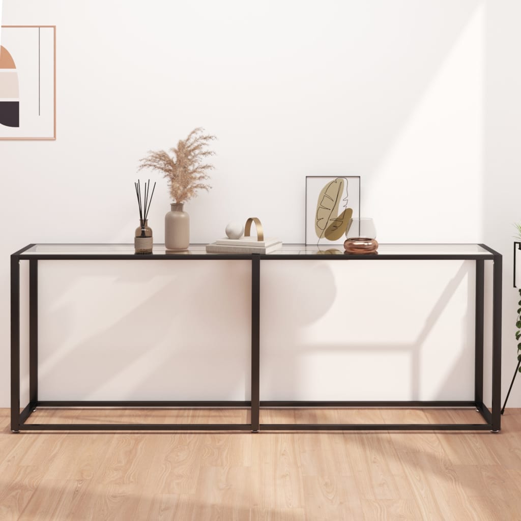 konsolbord 200x35x75,5 cm hærdet glas transparent