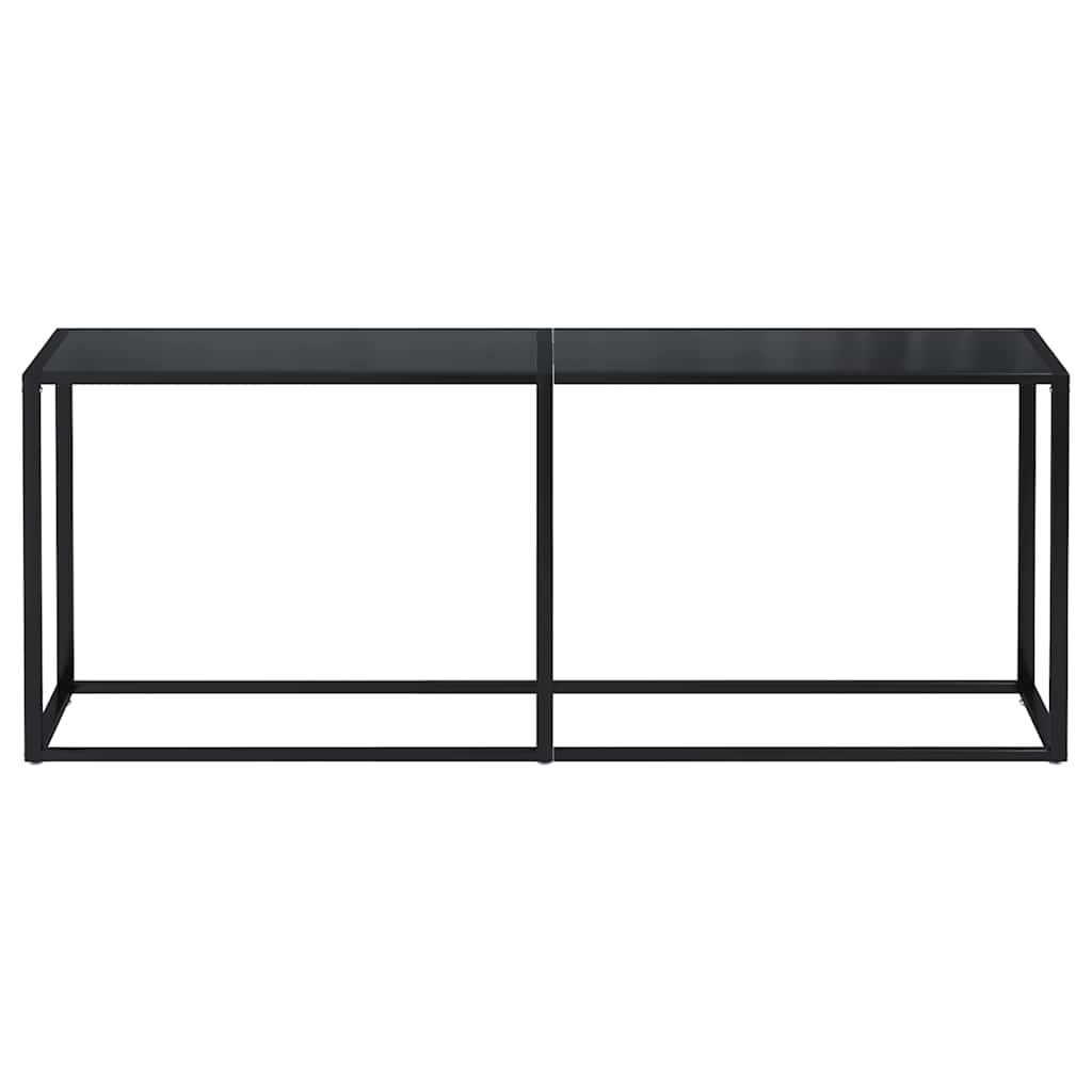 konsolbord 200x35x75,5 cm hærdet glas sort