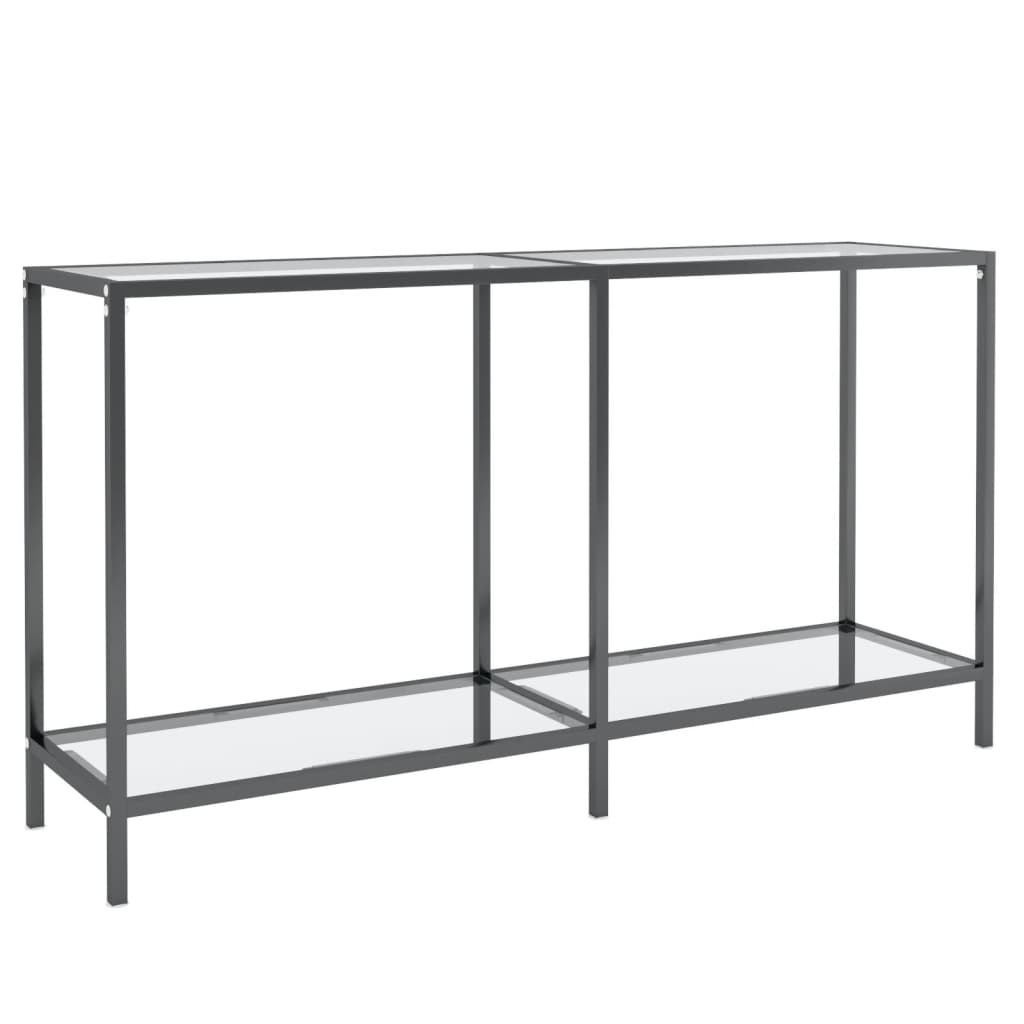 konsolbord 140x35x75,5 cm hærdet glas transparent