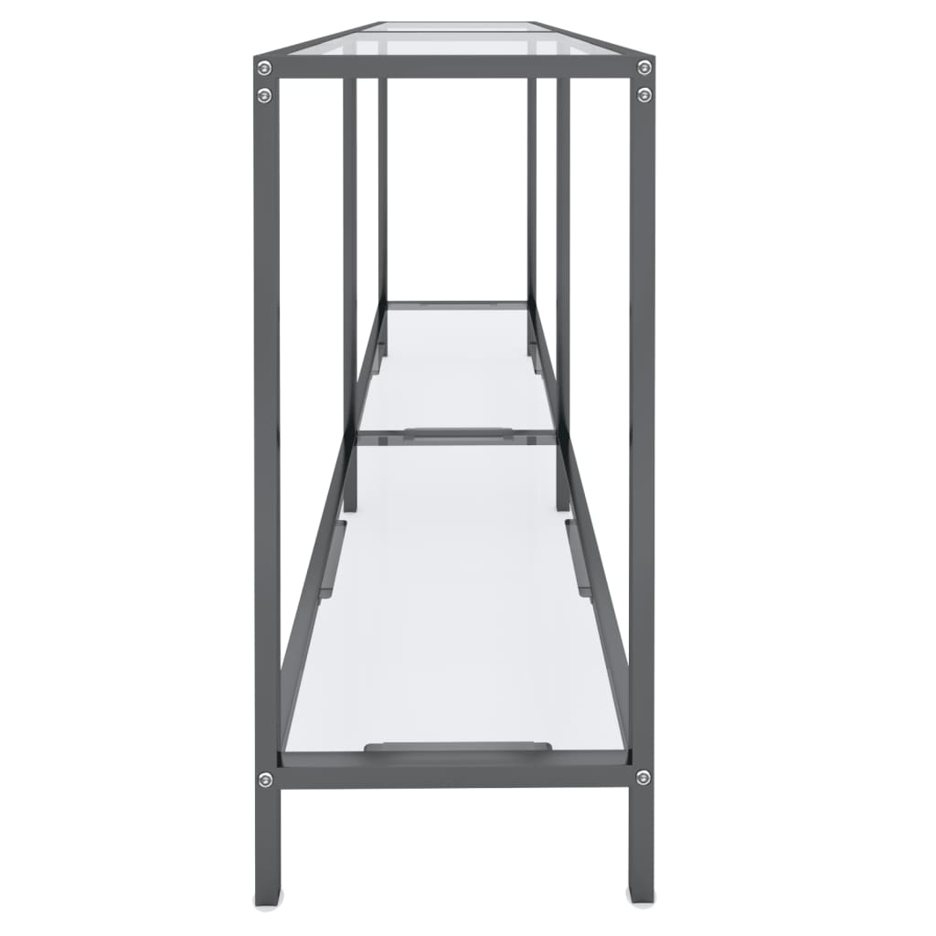 konsolbord 140x35x75,5 cm hærdet glas transparent