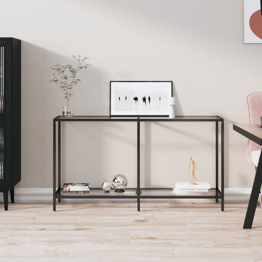 konsolbord 140x35x75,5 cm hærdet glas transparent