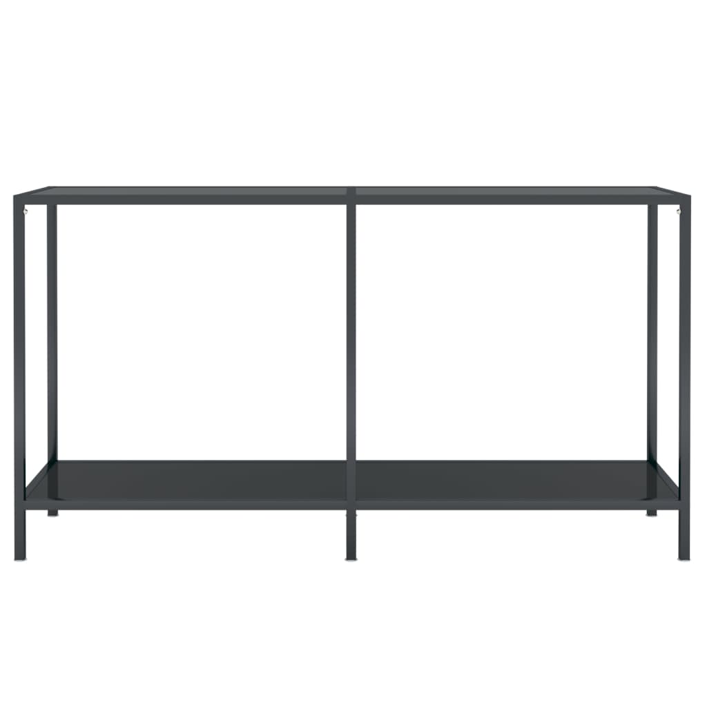 konsolbord 140x35x75,5 cm hærdet glas sort