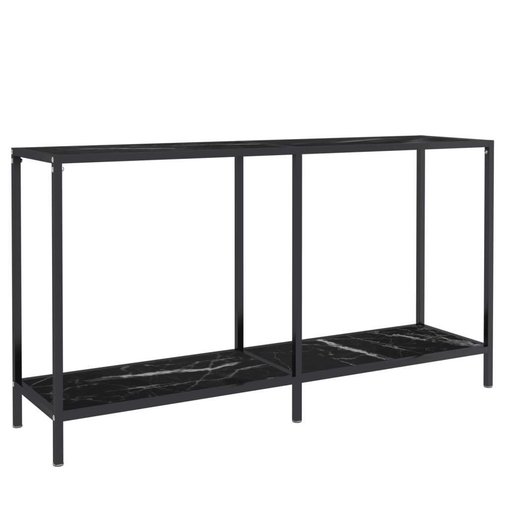 konsolbord 140x35x75,5 cm hærdet glas sort