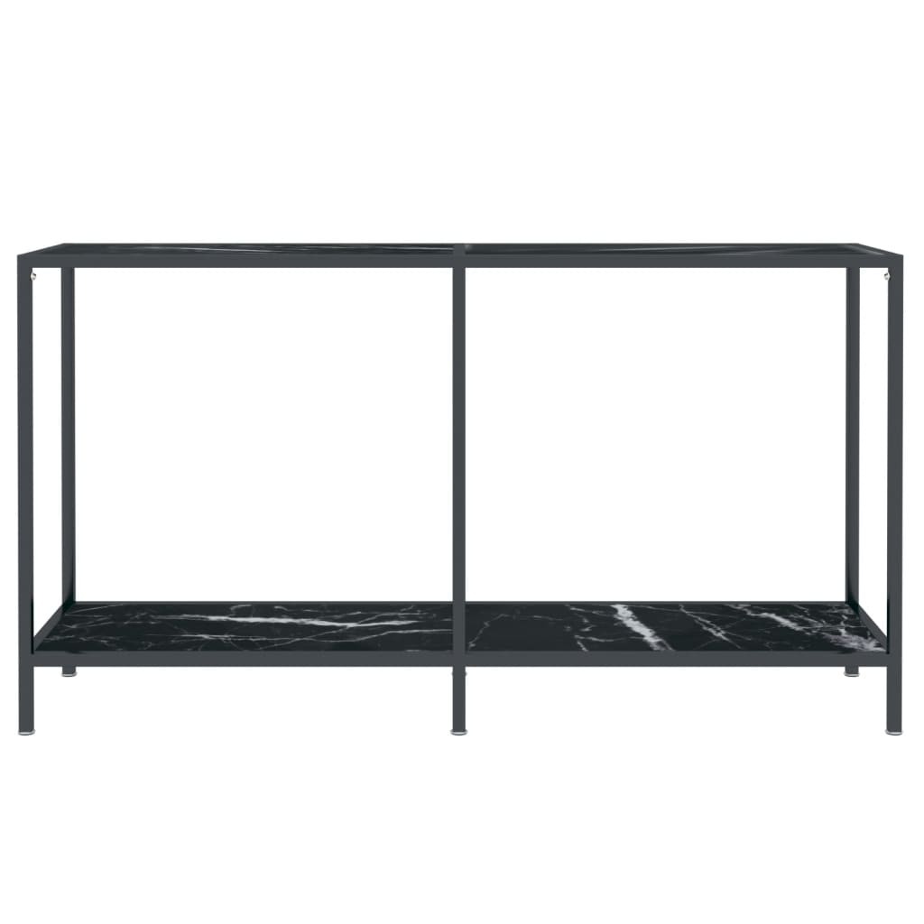 konsolbord 140x35x75,5 cm hærdet glas sort