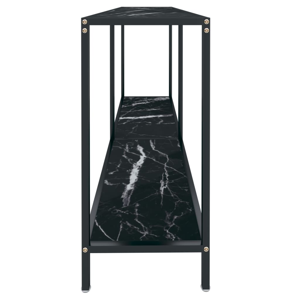 konsolbord 140x35x75,5 cm hærdet glas sort