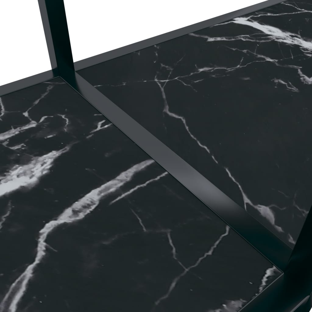 konsolbord 140x35x75,5 cm hærdet glas sort