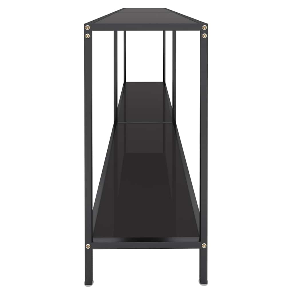 konsolbord 180x35x75,5 cm hærdet glas sort