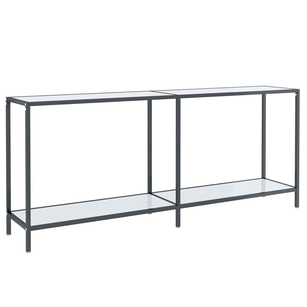 konsolbord 180x35x75,5 cm hærdet glas hvid