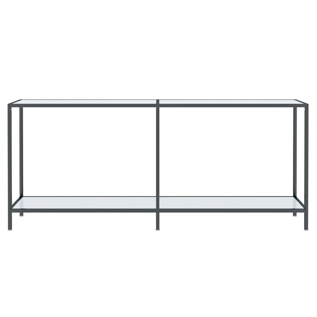 konsolbord 180x35x75,5 cm hærdet glas hvid