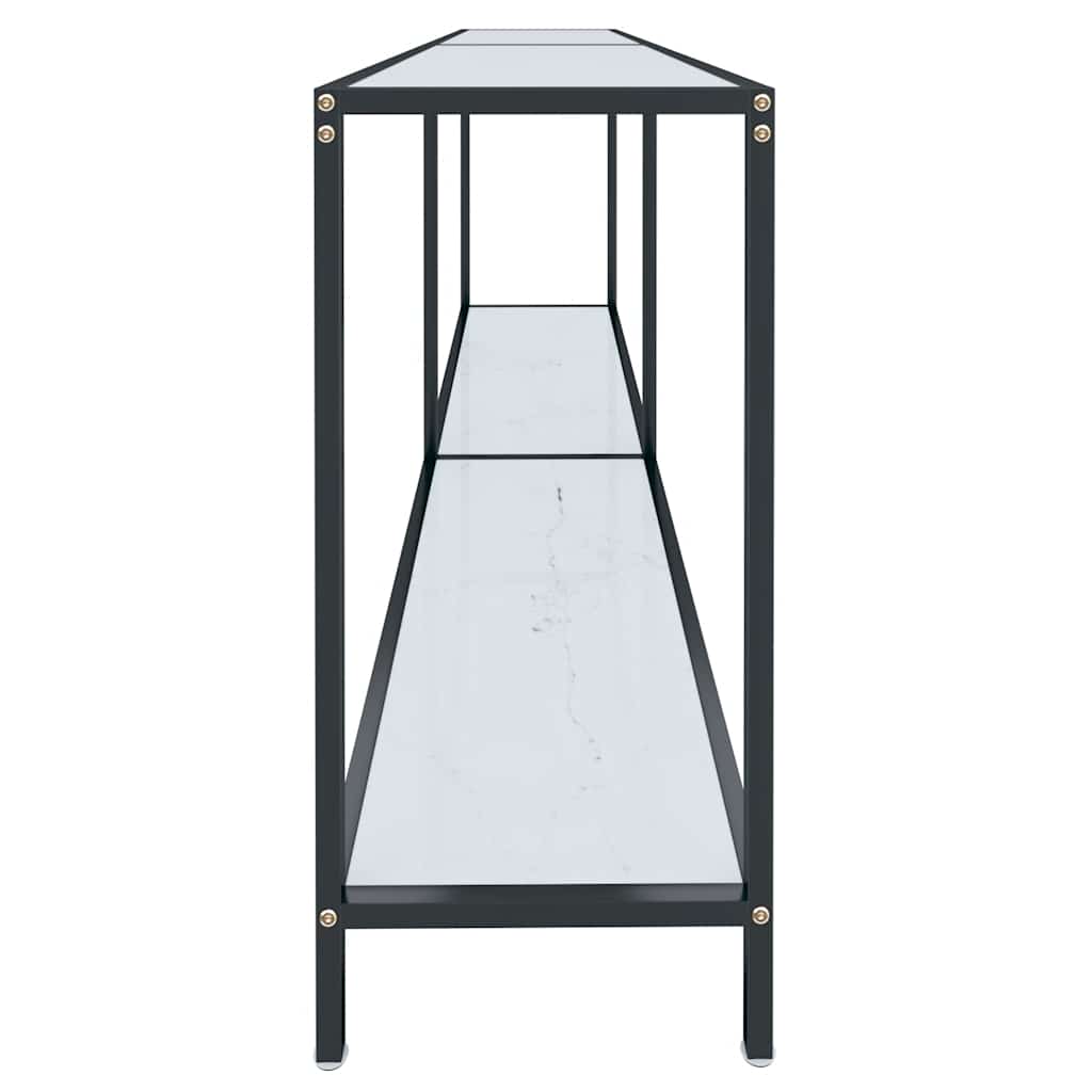 konsolbord 180x35x75,5 cm hærdet glas hvid