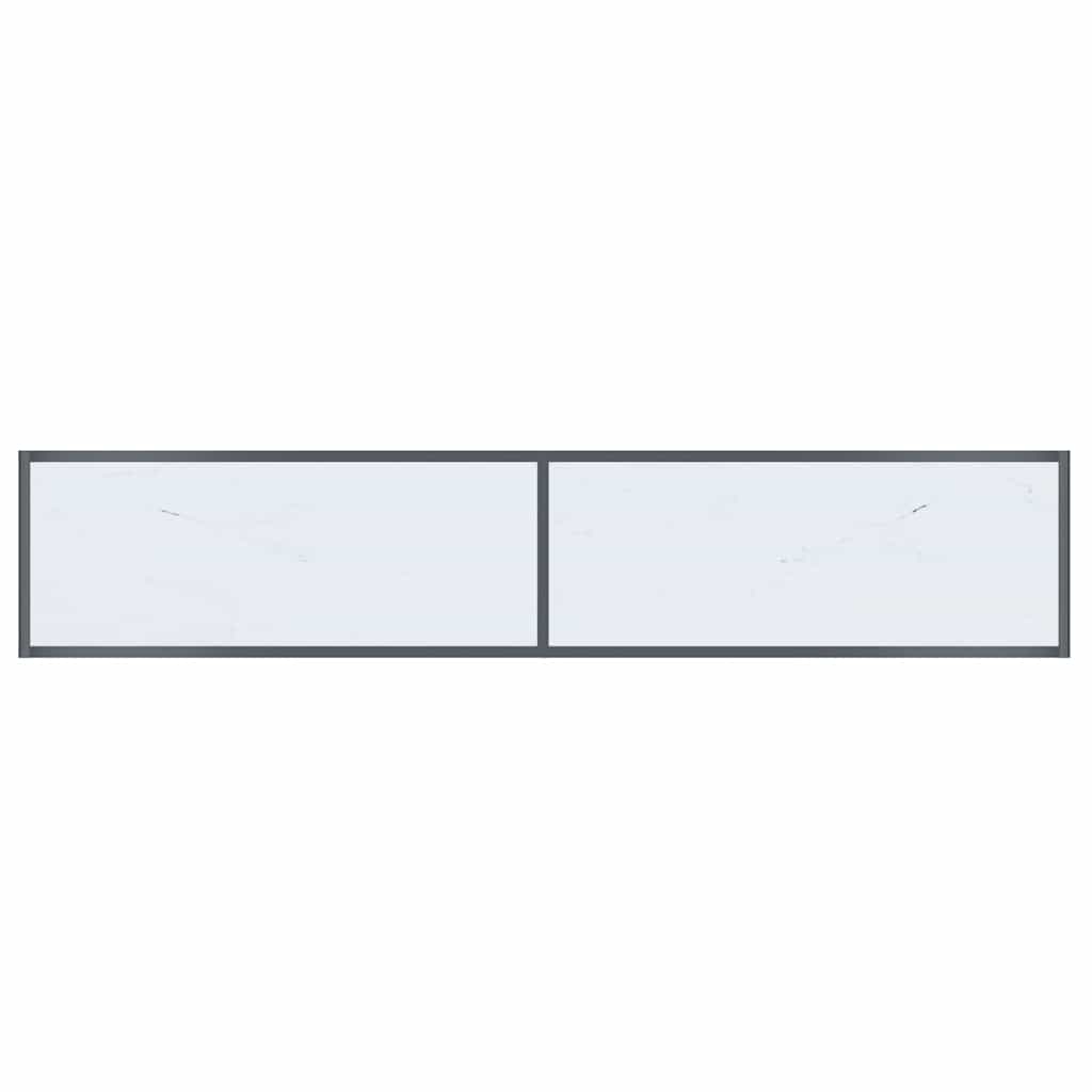 konsolbord 180x35x75,5 cm hærdet glas hvid
