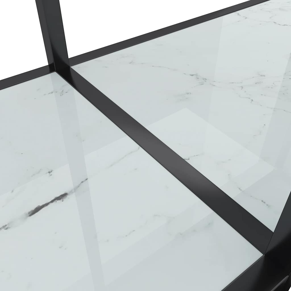 konsolbord 180x35x75,5 cm hærdet glas hvid
