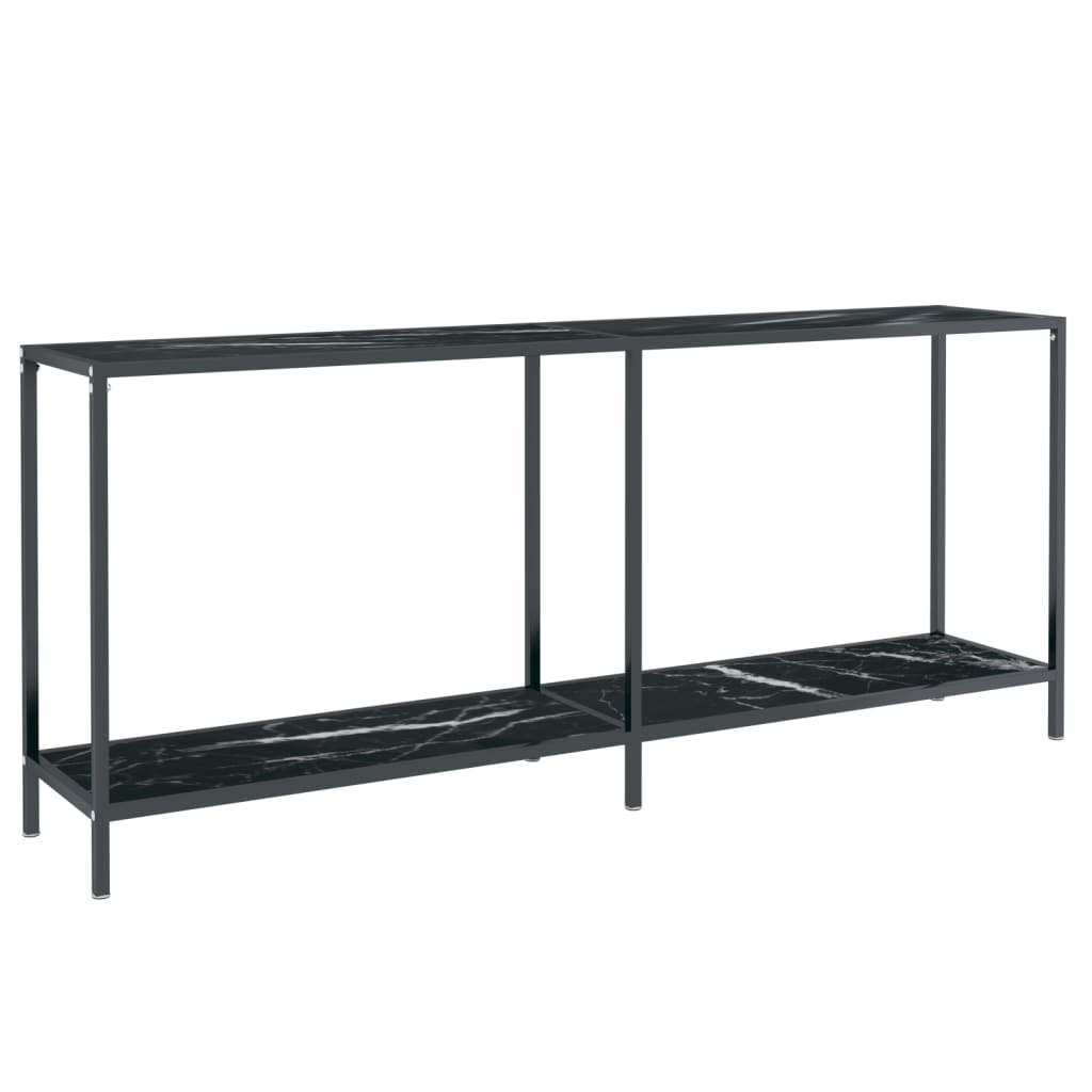 konsolbord 180x35x75,5 cm hærdet glas sort