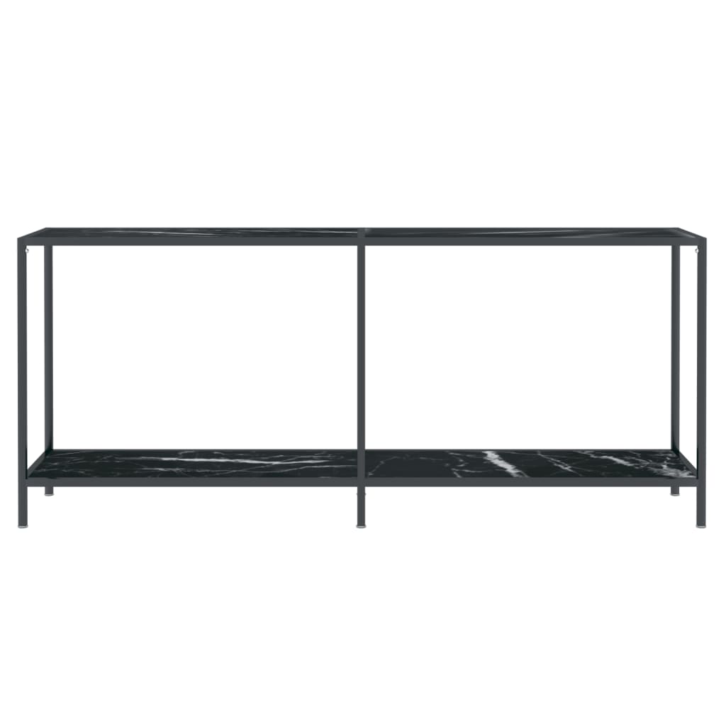 konsolbord 180x35x75,5 cm hærdet glas sort