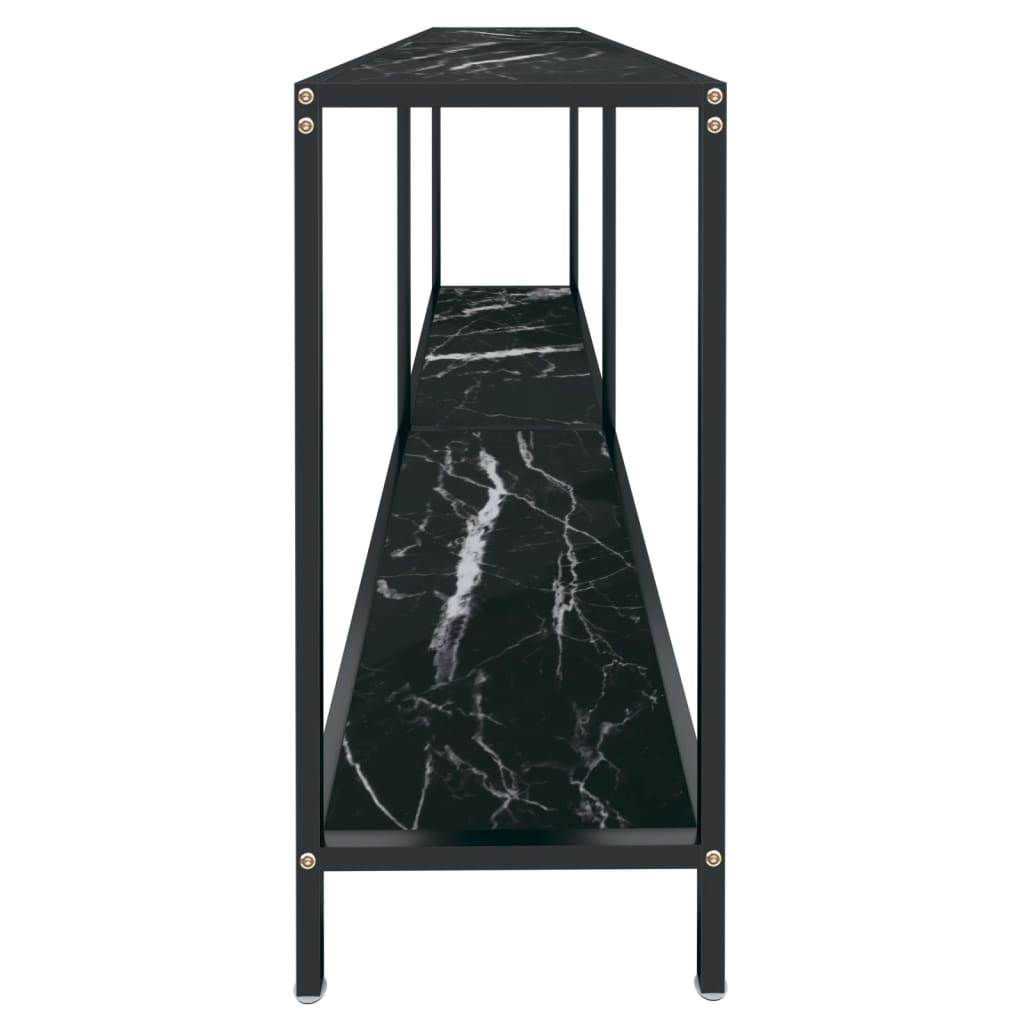 konsolbord 180x35x75,5 cm hærdet glas sort