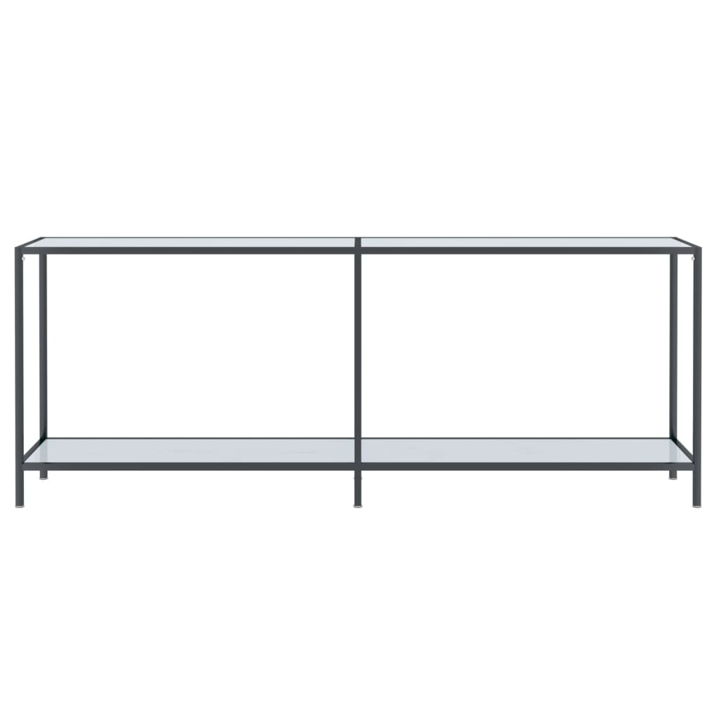 konsolbord 200x35x75,5 cm hærdet glas hvid