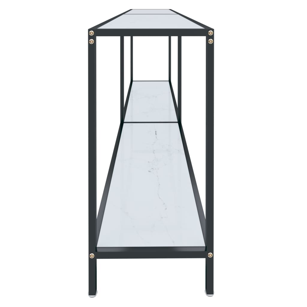 konsolbord 200x35x75,5 cm hærdet glas hvid