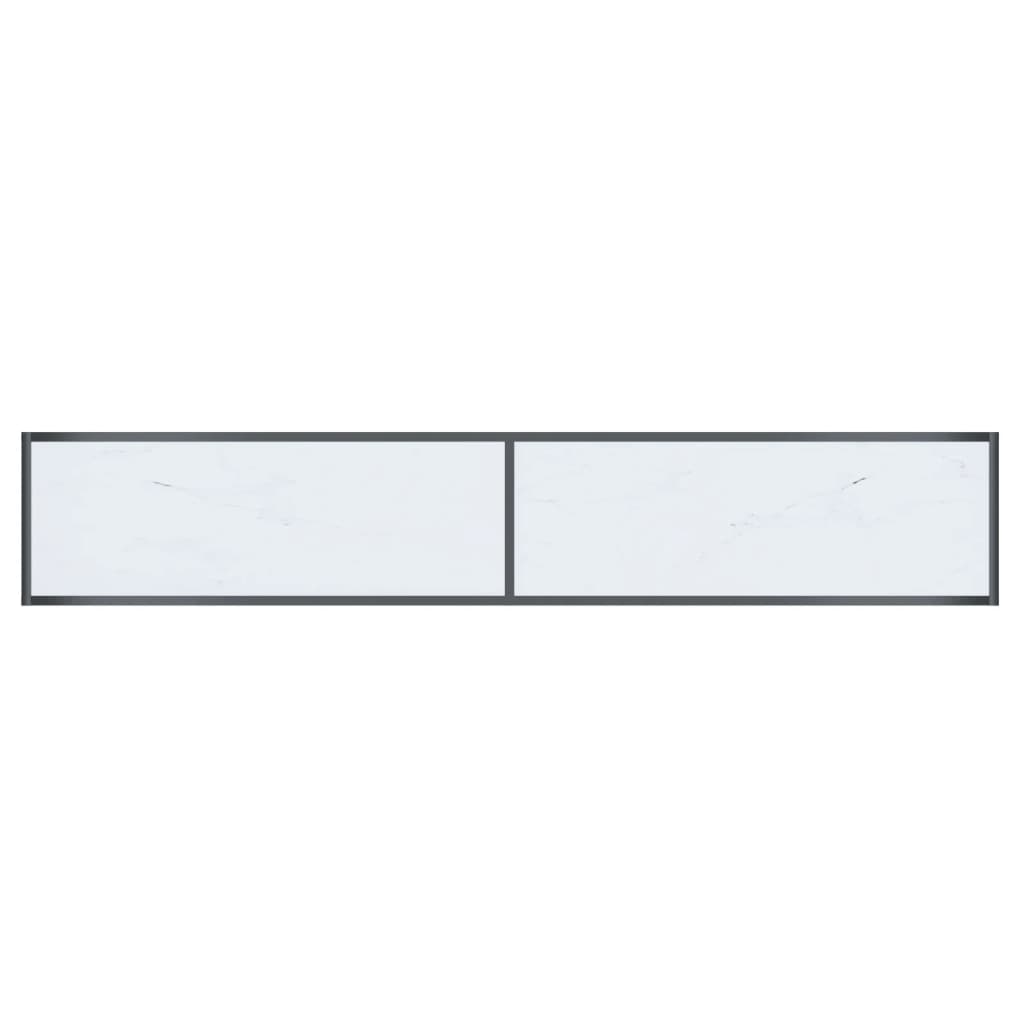 konsolbord 200x35x75,5 cm hærdet glas hvid