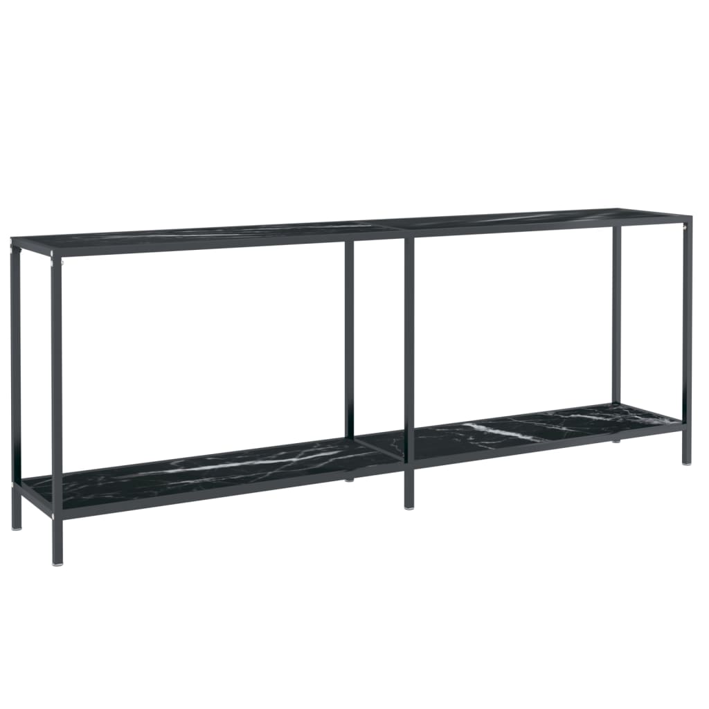 konsolbord 200x35x75,5 cm hærdet glas sort