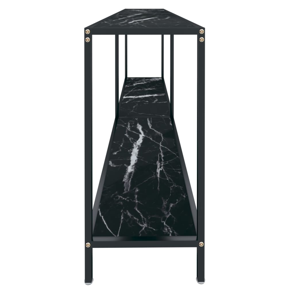 konsolbord 200x35x75,5 cm hærdet glas sort