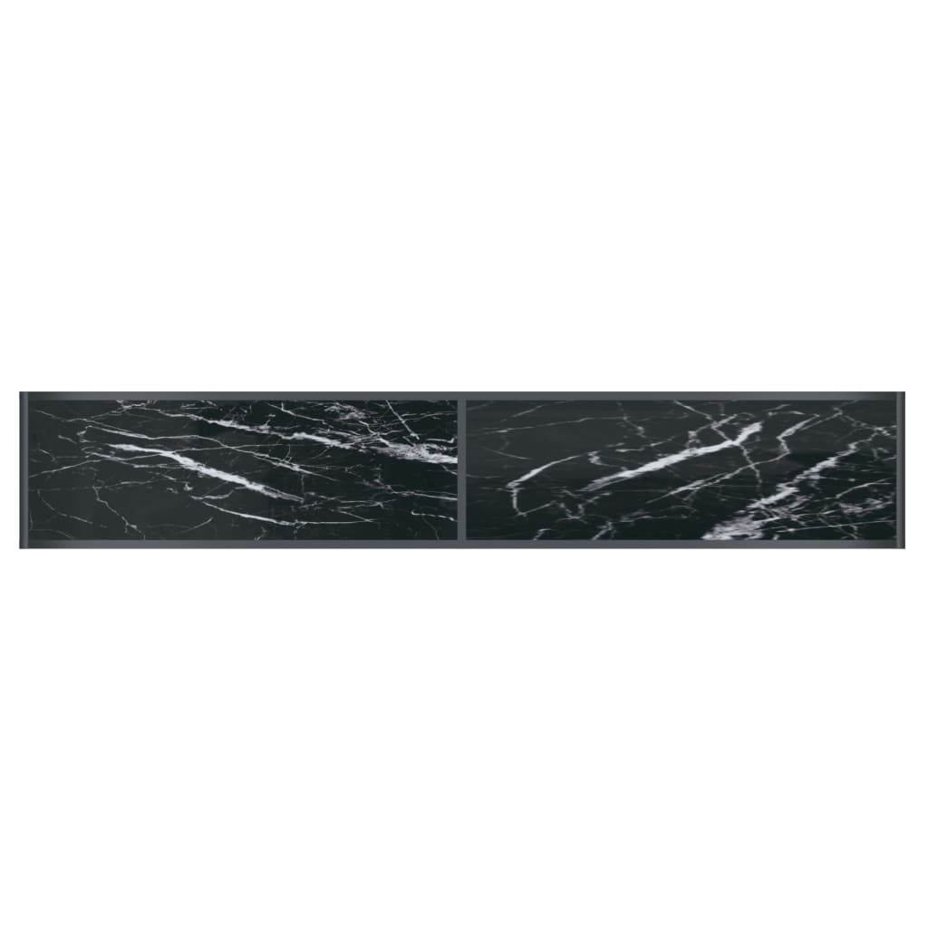 konsolbord 200x35x75,5 cm hærdet glas sort