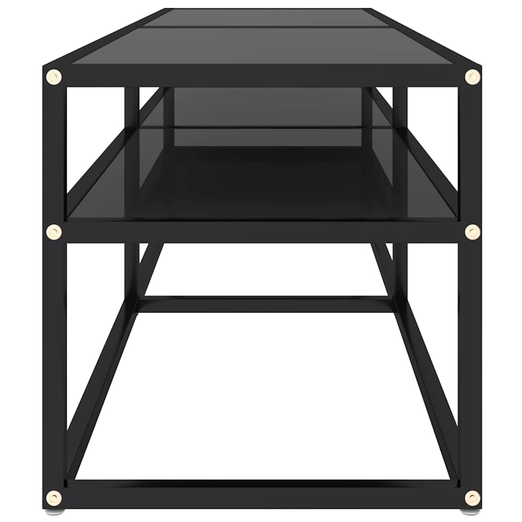 tv-bord 140x40x40,5 cm hærdet glas sort