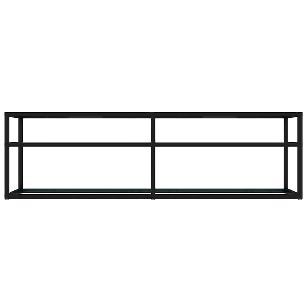 tv-bord 140x40x40,5 cm hærdet glas marmoreffekt hvid
