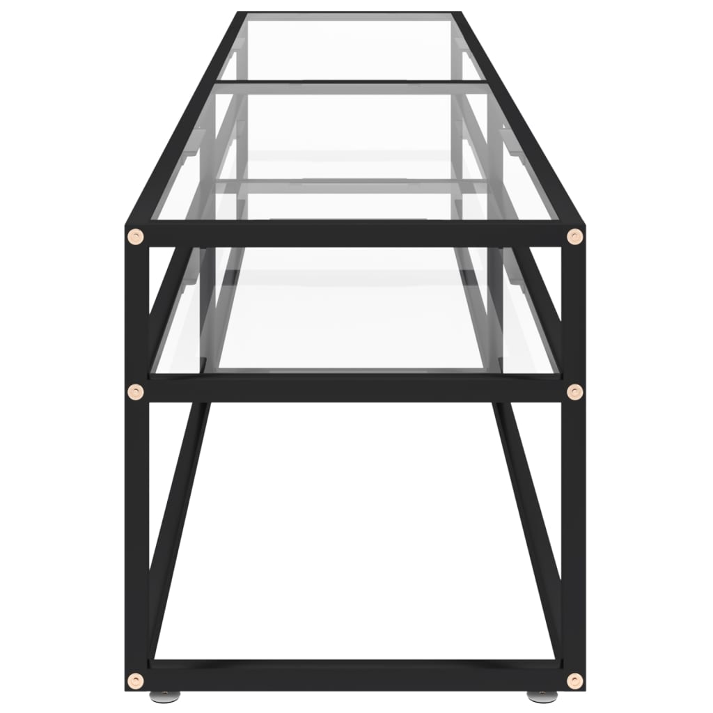 tv-bord 180x40x40,5 cm hærdet glas transparent