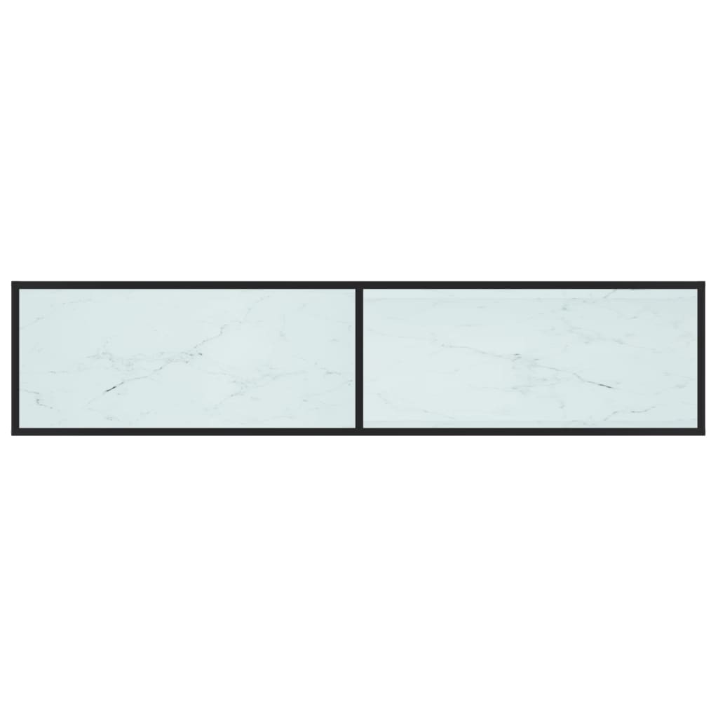 tv-bord 180x40x40,5 cm hærdet glas marmoreffekt hvid