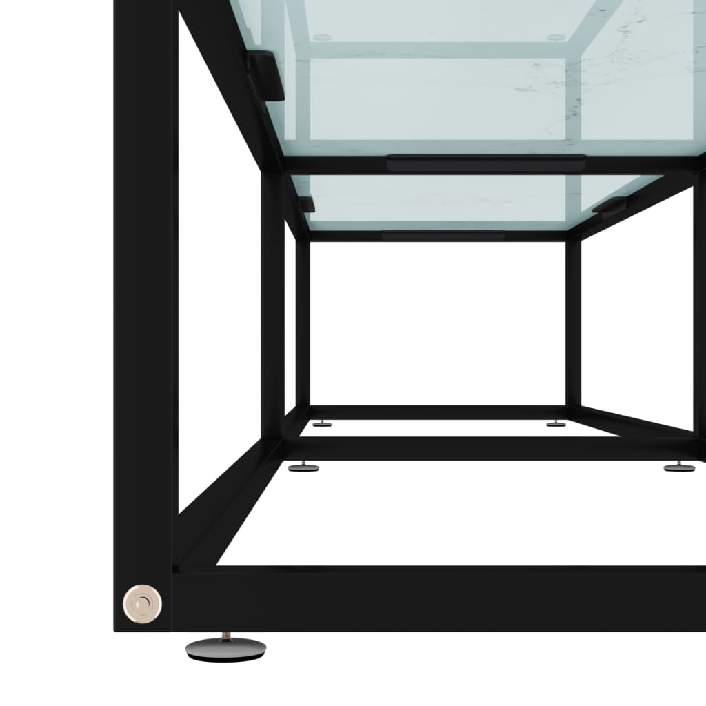 tv-bord 180x40x40,5 cm hærdet glas marmoreffekt hvid