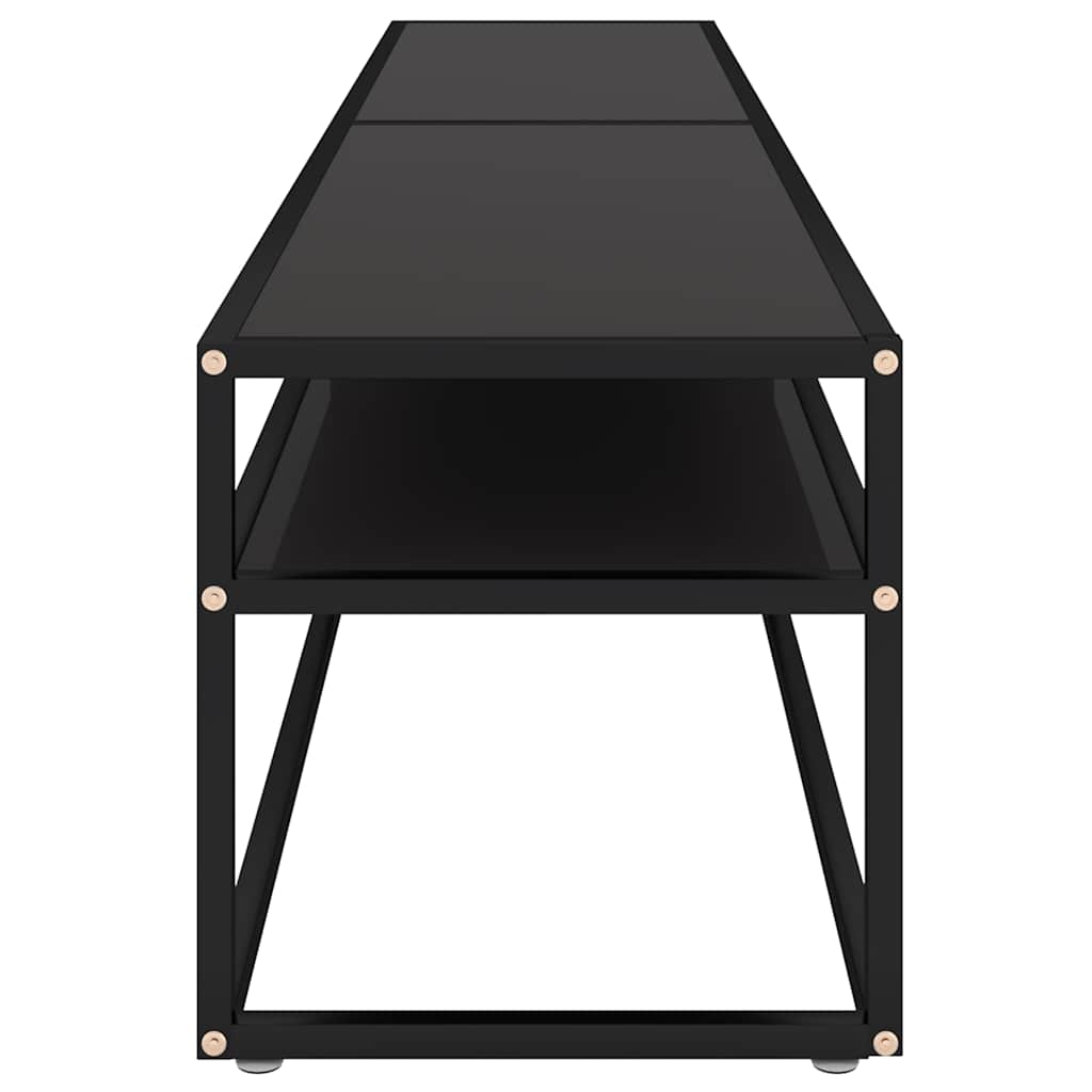 tv-bord 200x40x40,5 cm hærdet glas sort