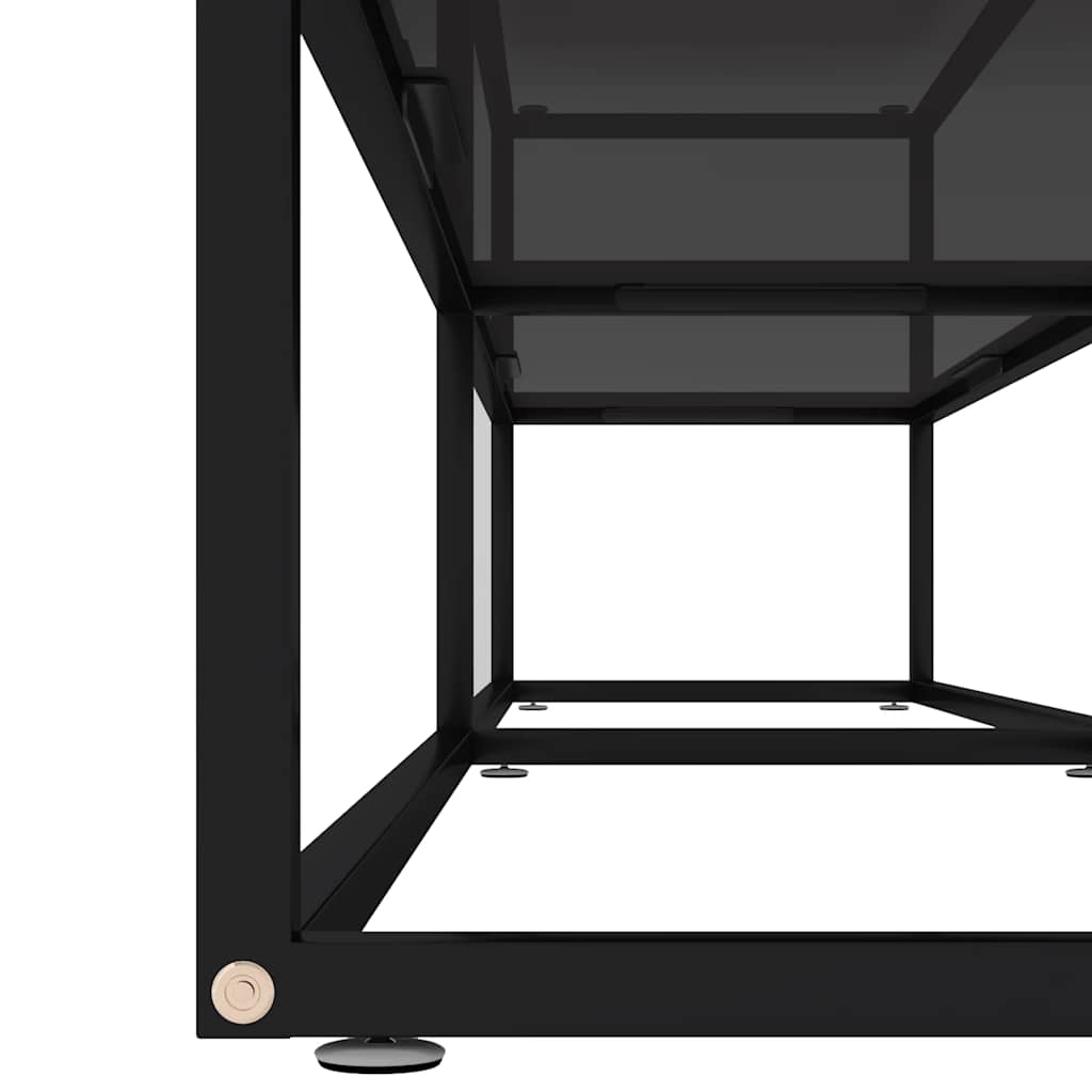 tv-bord 200x40x40,5 cm hærdet glas sort