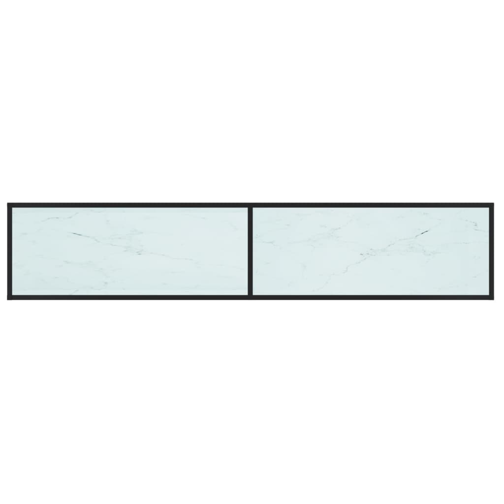 tv-bord 200x40x40,5 cm hærdet glas marmoreffekt hvid