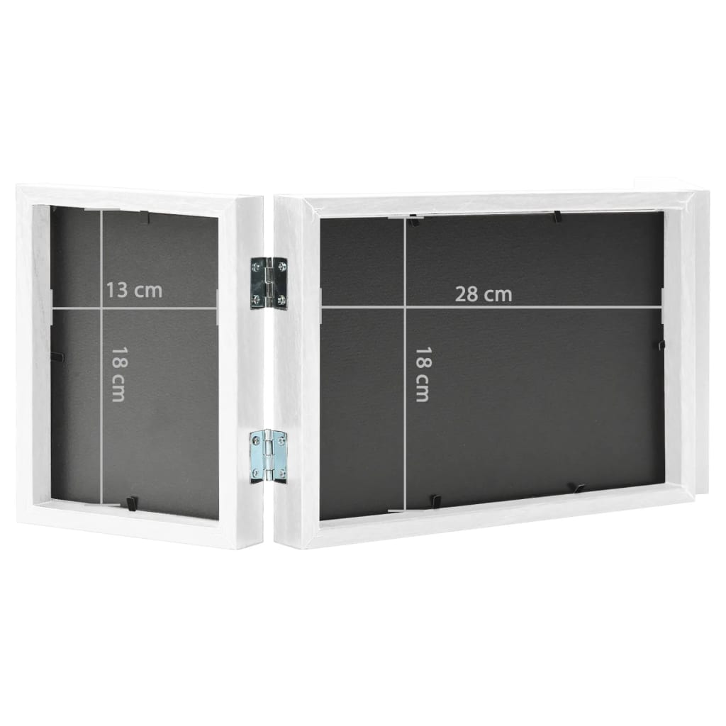 folderamme til 3 billeder 28x18 cm + 2x(13x18 cm) hvid
