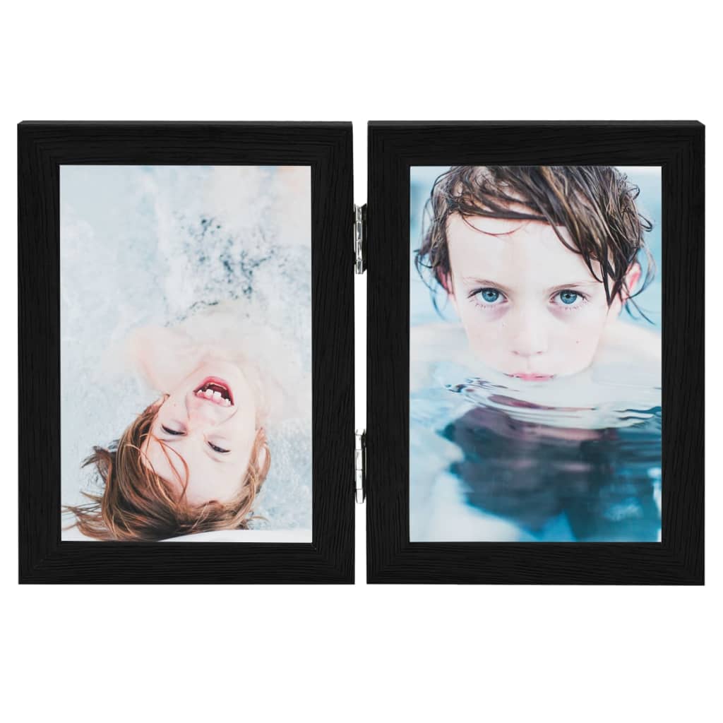 folderamme til 2 billeder 2x(13x18 cm) sort