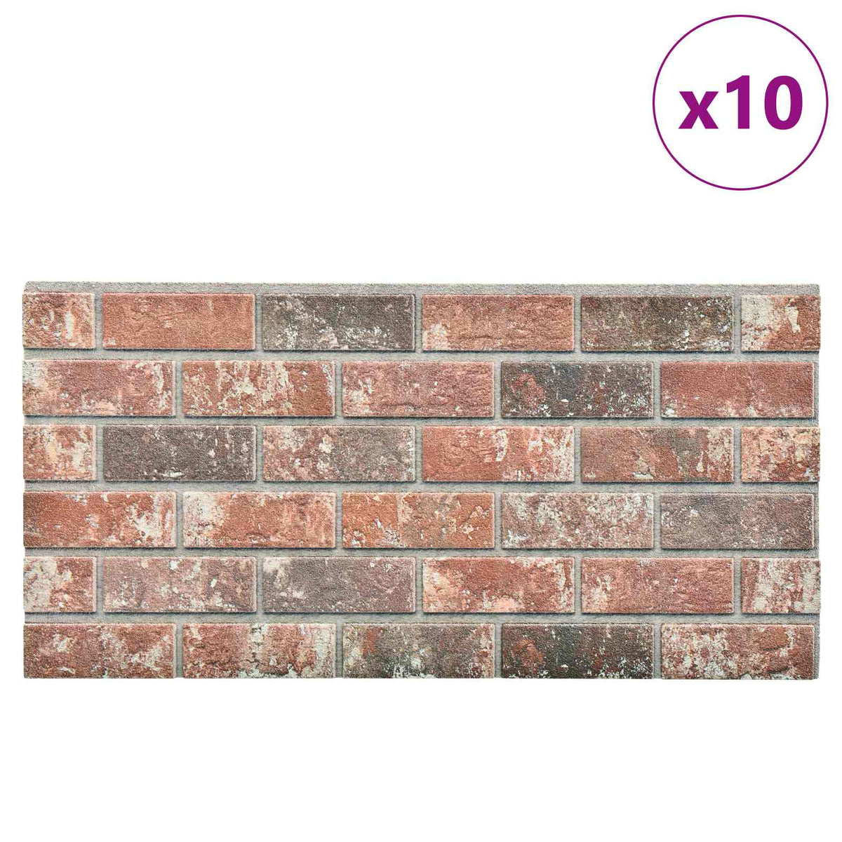 Vægpaneler 10 stk. 100 x 50 cm Mørkebrun og Grå EPS Skum