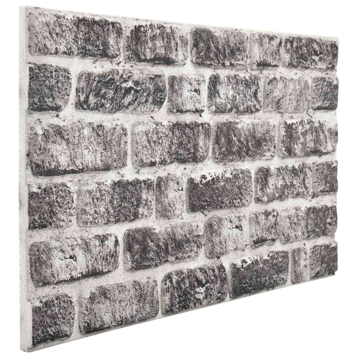 Vægpaneler 10 stk. 100 x 50 cm Mørkegrå og Hvid EPS Skum