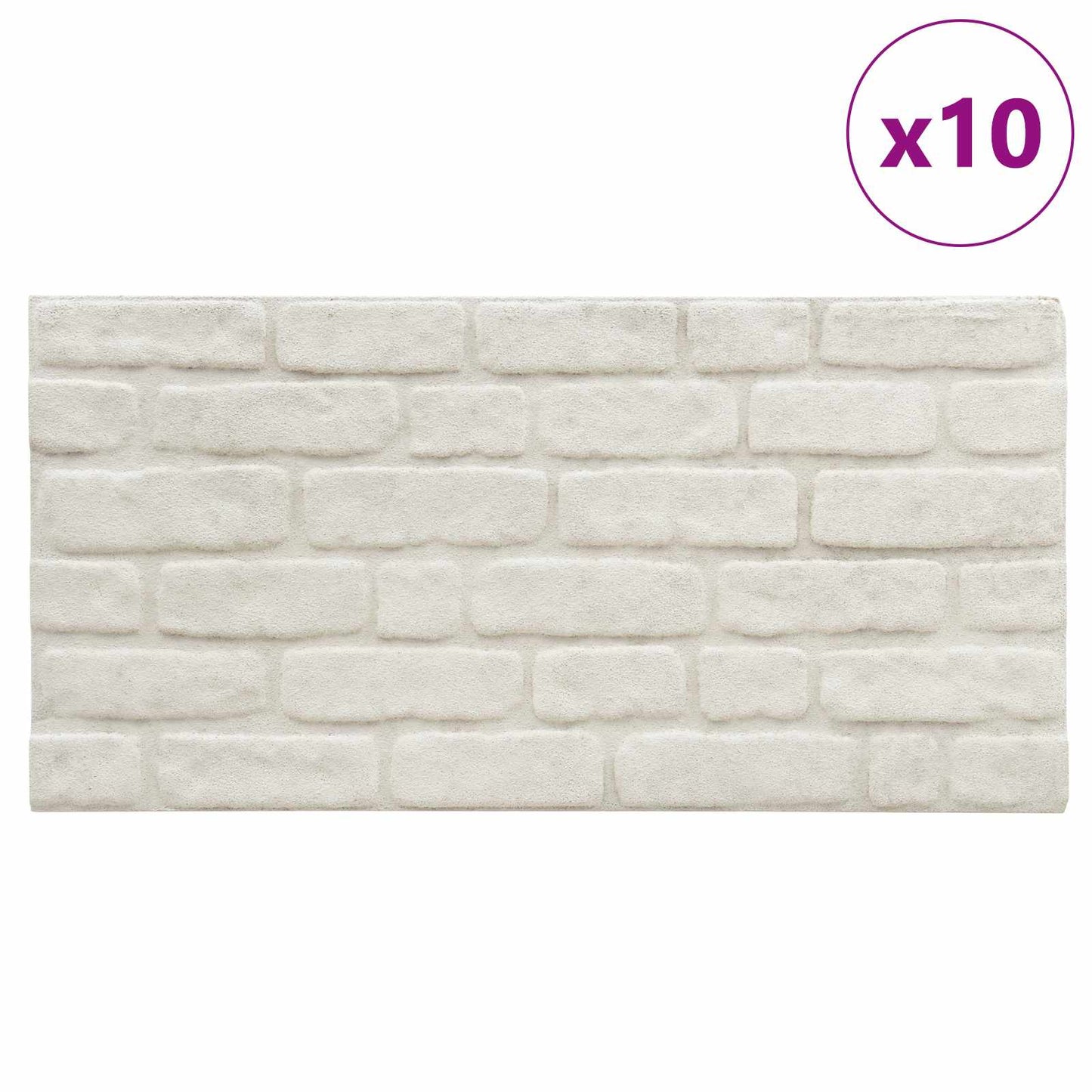 Vægpaneler 10 stk. 100 x 50 cm Hvid EPS Skum