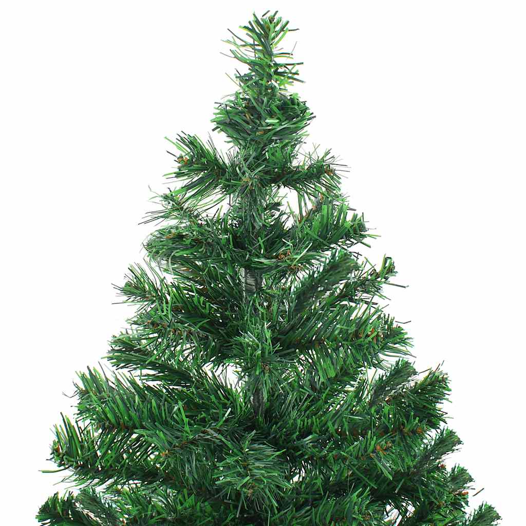 kunstigt juletræ med lys og kuglesæt 180 cm 564 grene