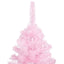 kunstigt juletræ med lys og kuglesæt 120 cm PVC lyserød