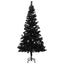 kunstigt juletræ med lys og kuglesæt 150 cm PVC sort
