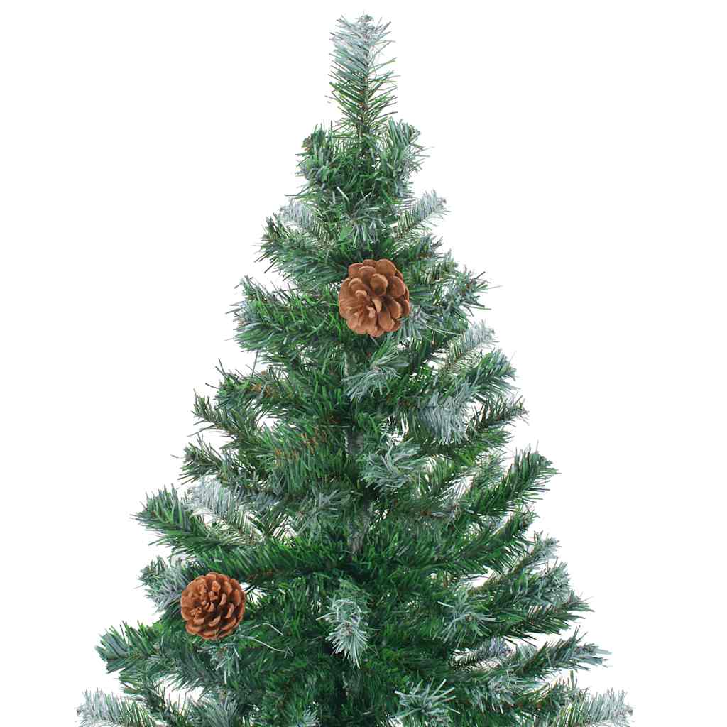 juletræ med lys + julekugler og grankogler 180 cm
