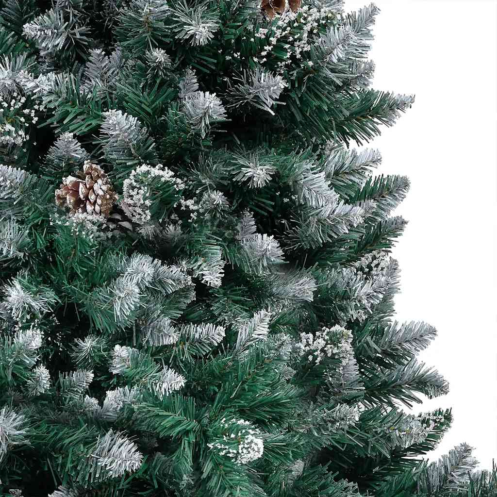 kunstigt juletræ med LED og kuglesæt og fyrrekogler 180 cm