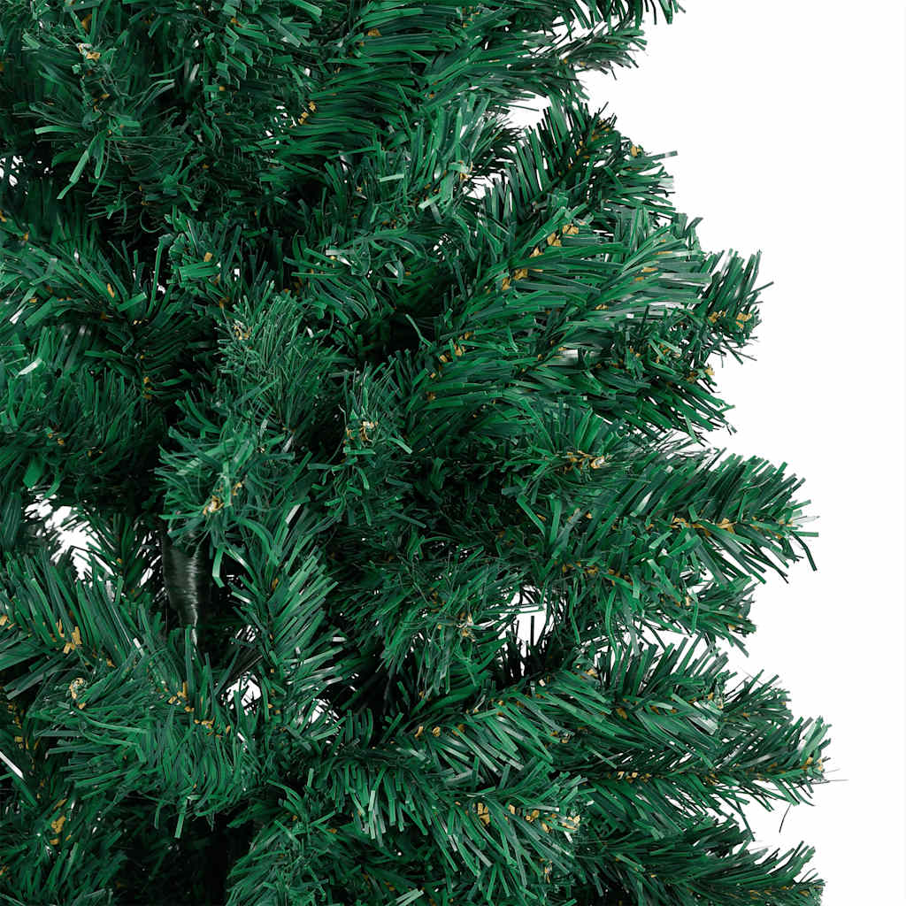 kunstigt juletræ med lys og kuglesæt 150 cm PVC grøn